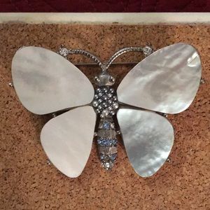 Mother of Pearl butterfly brooch